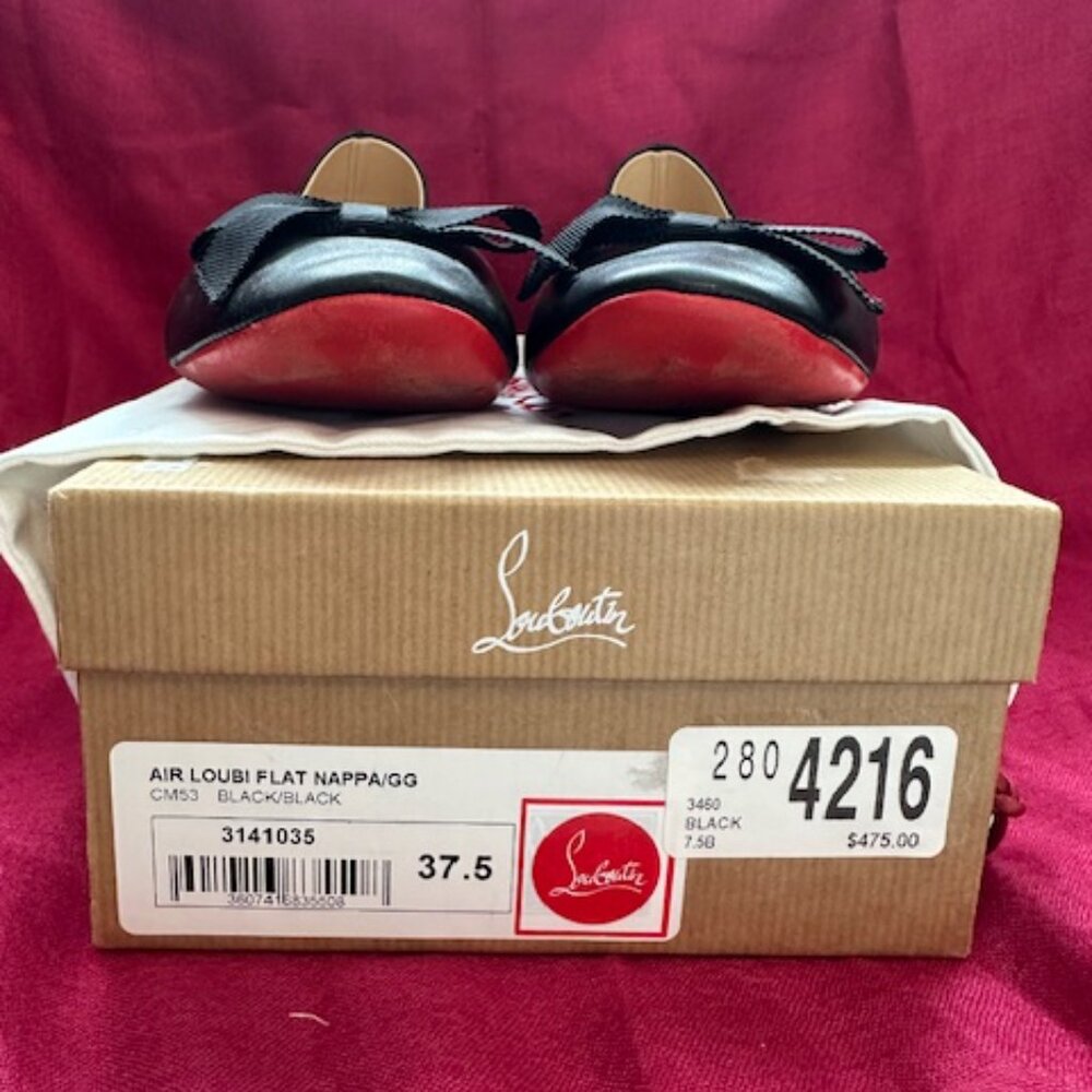 Christian Louboutin - Nappa Air Loubi Ballet Flats 37.5 Black - Picture 2 of 4